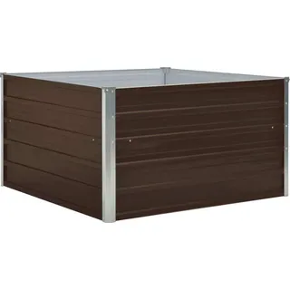 vidaXL Hochbeet 100 x 100 x 45 cm Verzinkter Stahl Braun - Braun