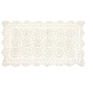 Yizunnu Vintage handgemachte Häkelspitze Deckchen rechteckig Baumwolle Tischdecke Abdeckung beige Sofa Handtuch 50 x 90 cm