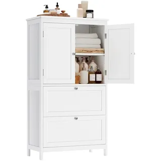 VASAGLE Badschrank Weiß 60,0 x 30,0 x 110,0 cm