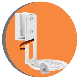 PureMounts Lautsprecher Halterung für Sonos Era 100, Lautsprecher Wandhalterung mit Kabelmanagement, Schwenkbar +/-45°, Neigbar 0/-18°, 3Kg Tragkraft, weiß