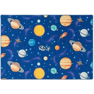 Snapstyle Kinder Spiel Teppich Weltall , Blau , Textil , 160x160 cm , Teppiche und Böden, Teppiche, Kinderteppiche