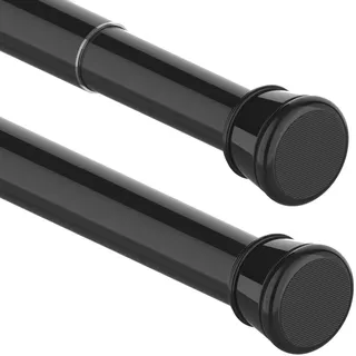 Gardinenstange ohne Bohren Ausziehbar Duschstange Teleskop Teleskopstange Duschvorhangstange Extra Länge Kleiderstange für Badezimmer,Schlafzimmer Schwarz(50-70CM Φ25mm)