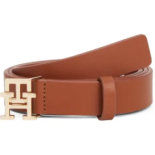 Ledergürtel TOMMY HILFIGER "TH MODERN 2.5 cm breit", Damen, Gr. 95, braun (winter cognac), Rindsleder, Gürtel Ledergürtel, Größenverstelbar