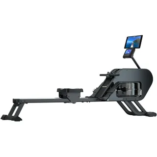 Skandika Rudergerät Nemo III Hybrid | Wasser- und Magnetwiderstand, 32 elektrische Widerstandsstufen, 15 Programme, bis 200 cm, App-kompatibel, aufstellbar | Wasserrudergerät, Fitnessgerät für Zuhause