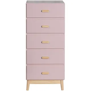 Mobili Rebecca Kommode Mobili Rebecca Orchidea 115x50x40 MDF Kiefer Rosa Braun Skandinavisch Zu Montieren - Rosa