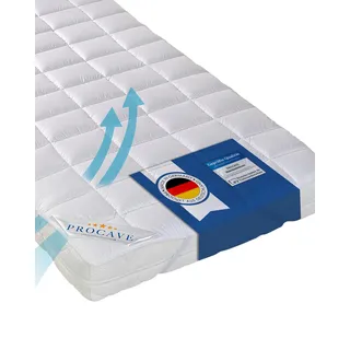 PROCAVE® Matratzenschoner 200x200 cm Topper | Matratzenauflage mit 4 Eckgummis | Atmungsaktive Matratzentopper & Matratzenauflage | Anti Milben Matratzenbezug | Mattress Topper Made in Germany