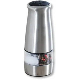 KESPER silber (silberfarben), B:6,5cm H:17,5cm T:6cm, Küchenmühlen, batteriebetrieben