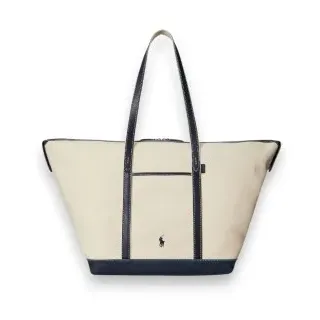 Polo Ralph Lauren für Damen. 428973072002 Große beige Canvas-Shopper-Tasche (OSFA), Lässig, Baumwolle