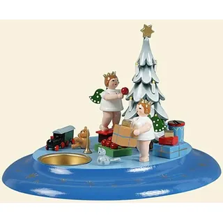 Kerzenhalter teelicht- 2 Engel am Weihnachtsbaum mit Krone Höhe engel ca 6cm NEU