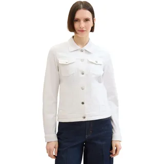 TOM TAILOR Damen Basic Colored Jeansjacke, White, M