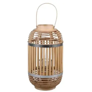 Natural Living Laterne Saigon aus Bambus und Metall, Durchmesser 21 cm x Höhe 38 cm