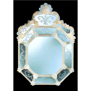 Schminktisch Barock Glas Murano Beads Gold 24 Wand Made IN Italien Graviert