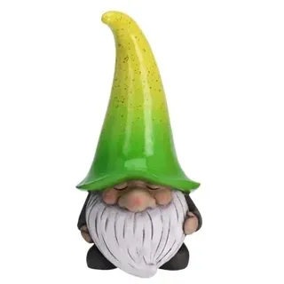 Gartenzwerg Deko 32,5 cm orange - Grün