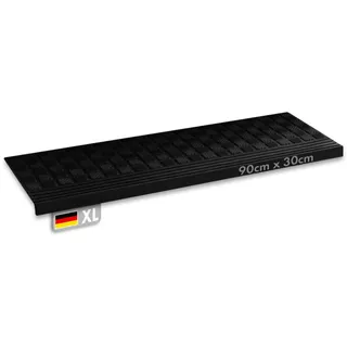 KARAT Stufenmatte aus Gummi - 1 Stück - wetterfeste & Rutschhemmende Treppenstufen Matten - Gummistufenmatte für Außen - Treppenauflage - Antirutschmatte Diamond (30x90cm)