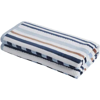 Superior 100% Baumwolle, weich, Plüsch und sehr saugfähig, Oversize Strukturiertes Strandtuch, Morgenblau, Pair 34" x 64", 2