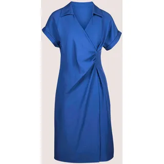 Madeleine Etuikleid Kleid in Wickel-Optik Blau 38