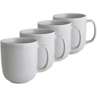 Butlers Tassen 4er-Set Casa Nova 400 ml , Grau , Keramik , Geschirr, Tassen, Kaffeetassen