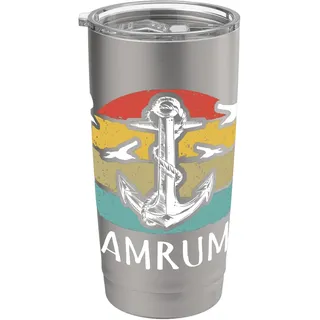 Amrum Souvenir Nordseeküste Inselurlaub Camping Amrum Doppelwandiger Edelstahl-Thermobecher