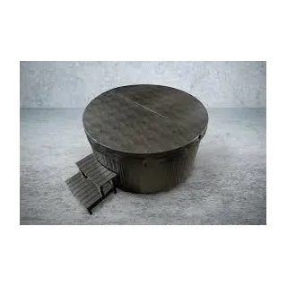 PureHaven American Outdoor-Whirlpool 208x208 cm für 4 Personen mit 33 Massagedüsen Gecko Computersystem Heizung LEDs Farbe Sterling Silber/Grau
