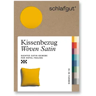 schlafgut Woven Satin Uni Gelb 40 x 40 cm