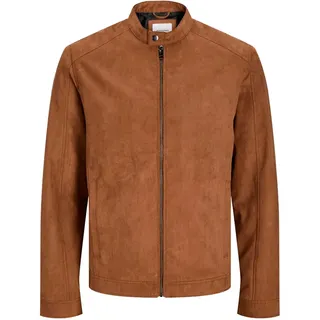 Jack & Jones Plus Kunstlederjacke in Cognac | Gr.: 5XL