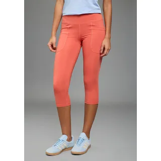 Caprileggings FAYN SPORTS, Damen, Gr. 44, N-Gr, orange (burnt sienna), Doubleface, Obermaterial: 77% Polyester, 23% Elasthan, eng 3/4-Länge, Hosen Caprileggings, mit Figur formenden Nähten und hohem Bund