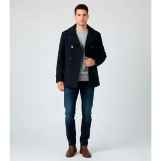 Polo Ralph Lauren für Herren. 715P01491001 Klassischer marineblauer Mantel (XL), Lässig, Wolle