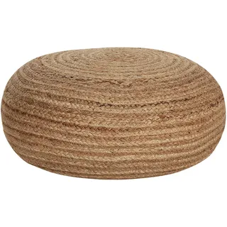 Beliani Pouf Tifelt 50/50/20 cm , Beige , Naturmaterialen , Rund , 50x20x50 cm , Wohnzimmer, Sessel, Hocker & Hockerbänke, Poufs