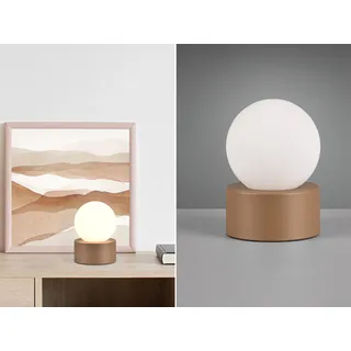 LED Nachttischlampe Fensterbank mit Touch dimmbar Lampenschirm Glas Weiß Ø 12cm