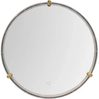 ZUMALINE Runder LED-Badezimmerspiegel mit Beleuchtung, Durchmesser 60 cm, 756 lm, 3000+4000+6000 K, Schutzart IP44, schwarz, transparent - LUSTRO D2532
