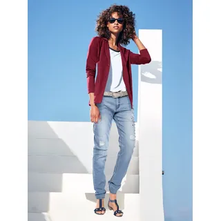 Jerseyblazer HEINE "Jersey-Blazer", Damen, Gr. 38, rot (karminrot), 100% Baumwolle, Blazer Jerseyblazer