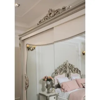 Klassischer Kleiderschrank Schrank Regal Kleiderschränke Garderobe Schlafzimmer - Weiß