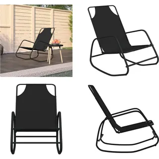 vidaXL Schaukelliege Schwarz Stahl und Textilene - Sonnenliege - Sonnenliegen - Schaukelliege - Lounge Stuhl - Schwarz