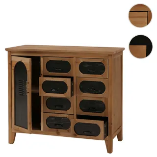 Apothekerkommode HWC-O63, Schrank Schubladen Staufach Vintage Shabby Industrial, Holz Metall 80x91x4