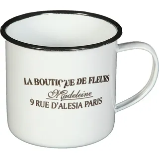 Ambiente Haus Tasse »Becher DE FLEUR aus Emaille in Antikweiß«, weiß