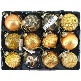 Weihnachtsbaumkugeln Glas kugeln 12 STK Christbaumkugeln Weihnachtskugeln gold