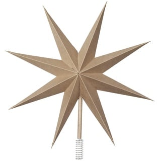 Broste Copenhagen Christbaumspitze Top Star aus Papier in der Farbe Natural Brown, 30cm, 70080390