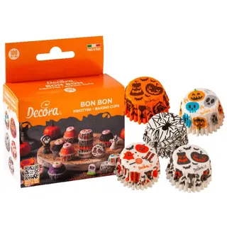Decora 0339924 Packung mit 100 Cupcake-Förmchen Ø 27 x 17 mm Halloween