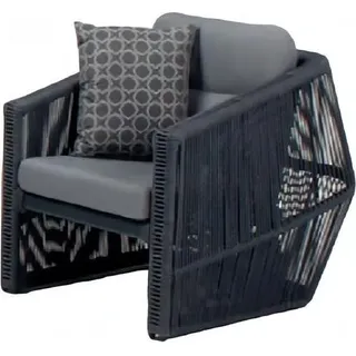 Sessel Schwarz Terrasse Design Elegantes Möbel Modern 1 Sitzer Luxus Sessel - Schwarz