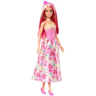 Mattel Barbie Royal-Puppe mit Haaren in Pink und Blond Rock mit Schmetterlingsmuster und Zubehör