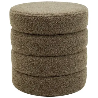 Mobili Rebecca Fusshocker Olivgrün 37/37/40 cm , Textil , 37x40x37 cm , Wohnzimmer, Sessel, Hocker & Hockerbänke, Poufs