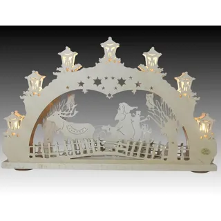 SAICO Original LED Schwibbogen »3D-Lichterbogen, Schlittenfahrt« Premium LED-Beleuchtung, warmweiß, BxHxT: 52x32x4,5 cm