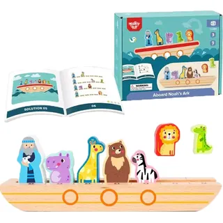 Tooky Toy Arche Noah aus Holz + Rätselbuch