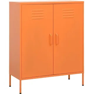 vidaXL Lagerschrank Orange 80/35/101,5 Cm Stahl , Metall , 2 Fächer , Rechteckig , 35x101.5x80 cm , Kleinmöbel, Kommoden, Sideboards