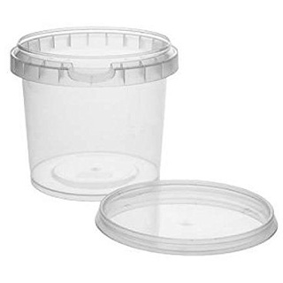 10 x Kunststoffdose Plastikbecher mit Deckel 365 ml, BPA-frei, lebensmittelecht inkl. 1 Schaufel