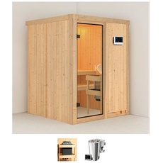 Bild von Sauna »Milaja«, (Set), 3,6-kW-Bio-Plug & Play Ofen mit externer Steuerung beige