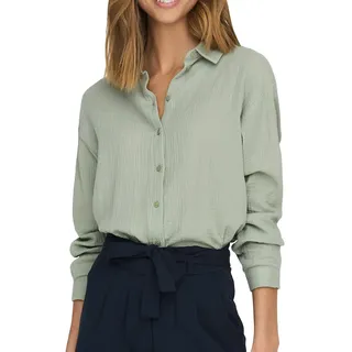 JDY Damen Musselin-Bluse JDYTheis Langarm 15271018 Desert Sage L