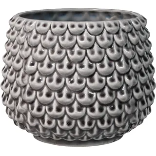 Bloomingville Pinecone Blumentopf, dekorativ, für den Innenbereich, Retro-Stil, kreativ, L (16,5 cm Durchmesser), Grau, Keramik
