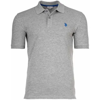 U.S. Polo Assn. Herren Poloshirt - Piquet, Logo-Stickerei, Cotton Stretch Graumelange 3XL