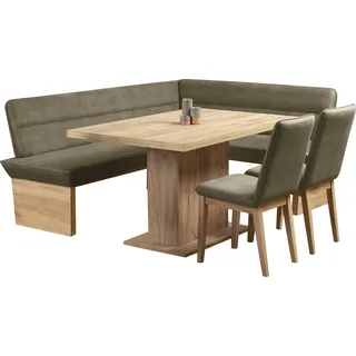 Home Affaire »Beluna + Cross Essecke Sitzgruppe Eckbank Küchenbank BESTSELLER« Set, Eckbank, 2 Stühle und Tisch, 4 Stk. tlg. Sitzgruppe Esszimmer Stühle Tisch und Bank bequem gepolstert, braun